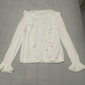 SHEIN Long Sleeve Ruffle Tee